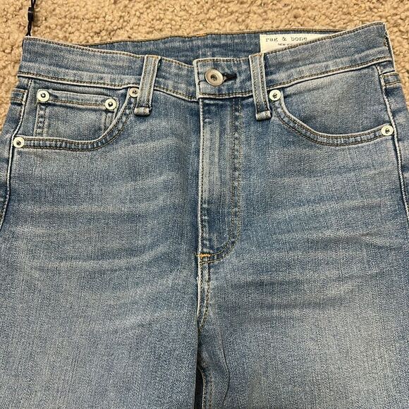 NWT Rag & Bone Nina High Rise Ankle Skinny Distressed Blue Jeans size 25 (Aspen) - Picture 5 of 12